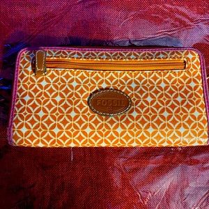Zip around wallet clutch